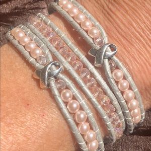 Breast cancer wrap bracelet